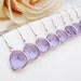 SET of 6 Wedding Jewelry Bridesmaid Jewelry Bridal Earrings Bridesmaid Earrings Dark Lilac Lavender Purple Glass rodium Trimmed Earrings