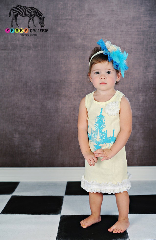Chandelier Tank Dress in Yellow and Turquoise