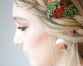 Jocelyn beaded flower clip duo