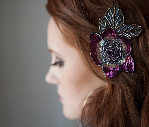Juliet beaded flower hair clip