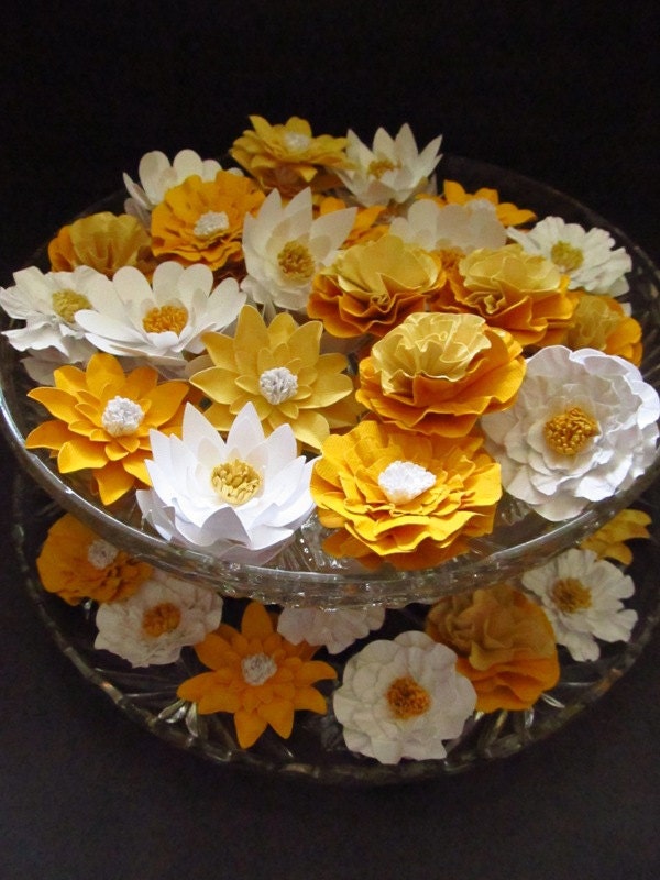 Wedding Paper flowers-50 2 1/2 inch Custom Colors-Open Flowers-Handmade