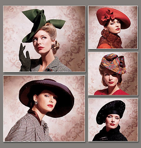 1930s+Hats+Women Vogue 7464 1930's and 1940's Vintage Hats for Women