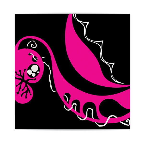Black, Pink & White Abstract 8 x 8 Digital Print of Original Art: FANTASY