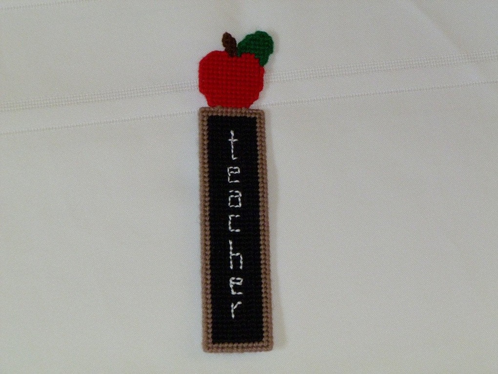 Teacher Apple and Chalkboard Bookmark