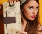 Handbag Beige Vintage Map Print -made to order-