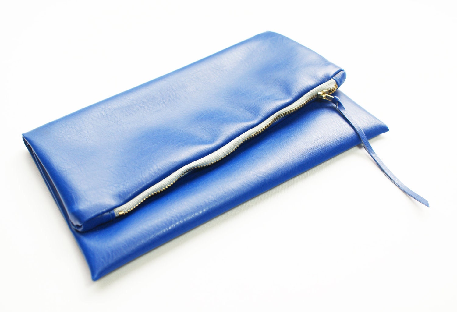 Blue Fold over Clutch FINAL SALE