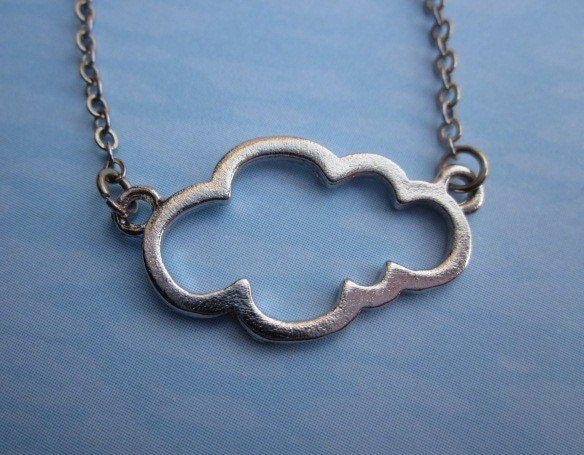 Wandered Lonely as a Cloud. Silver Finish Charm Necklace.