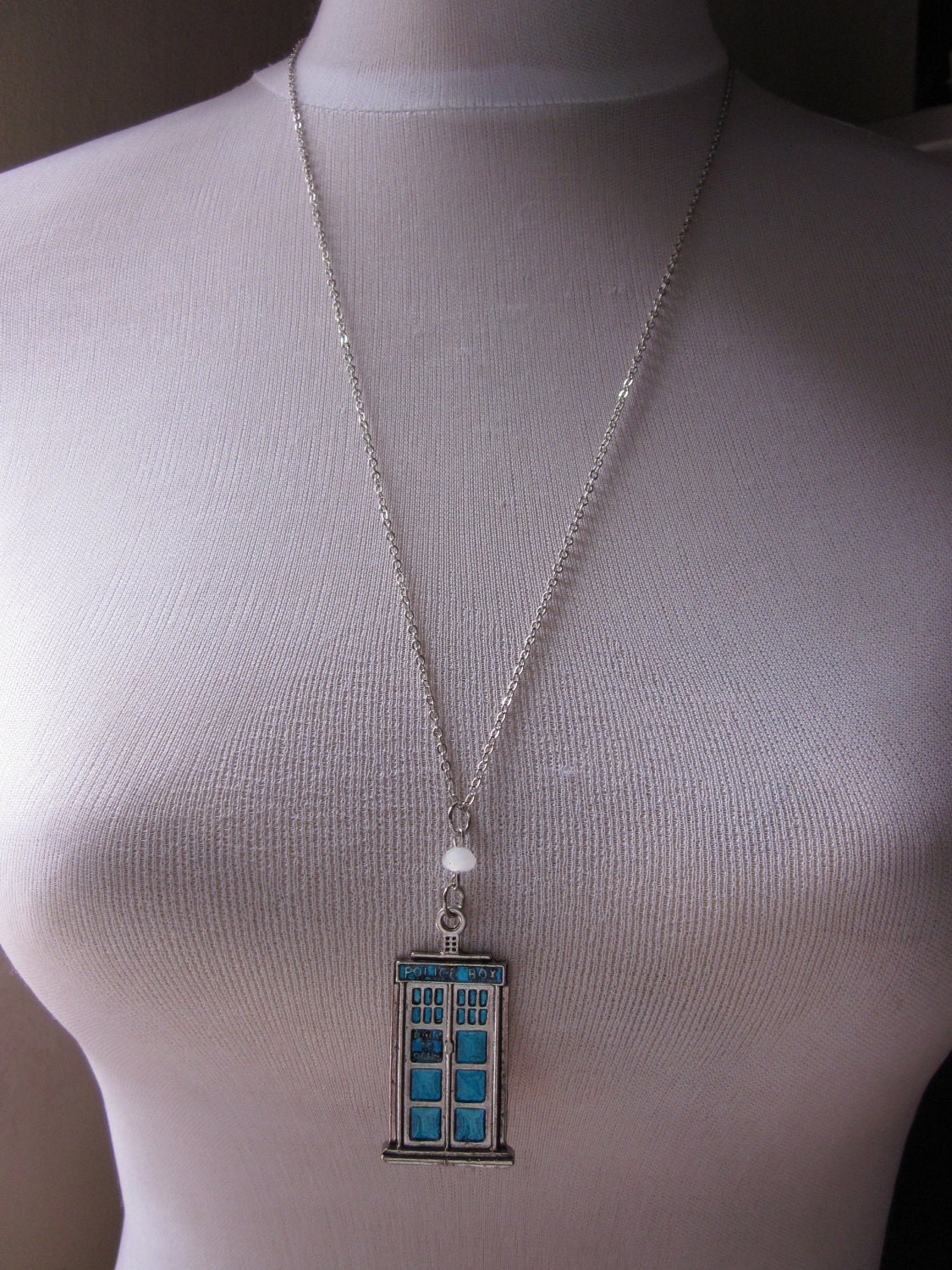 THE DOCTOR. Police Call Box Necklace.