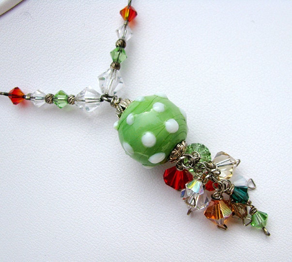 Swarovski Crystals Tassel Necklace and Earring