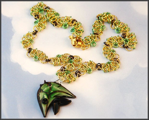 Flower Fish Chainmaille Necklace