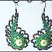 Peacock and Green Beaded Earrings