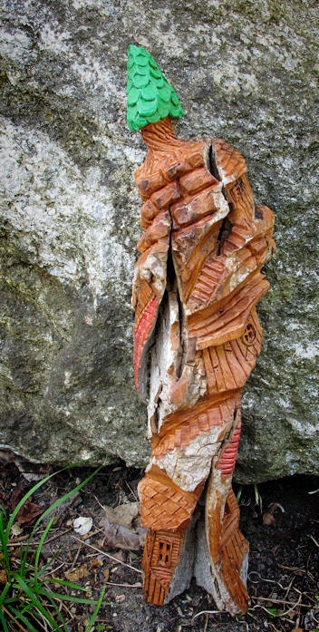 Cottonwood fairy House Hand Carved - Rustic Retreat