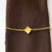 Gold Mother of Pearl Square Wire Wrapped Tie Chain