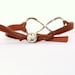Infinity - Brown Leather and Silver Rhinestone