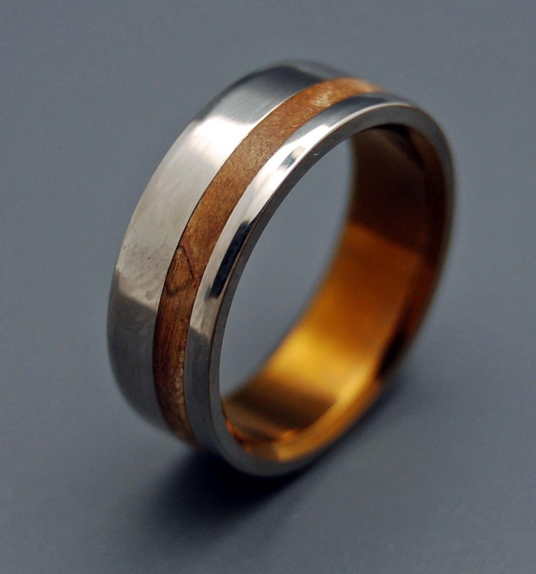Silver Faun Wooden Wedding Rings by MinterandRichterDes on