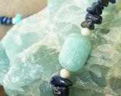 Lapis Lazuli Necklace with Aqua Amazonite
