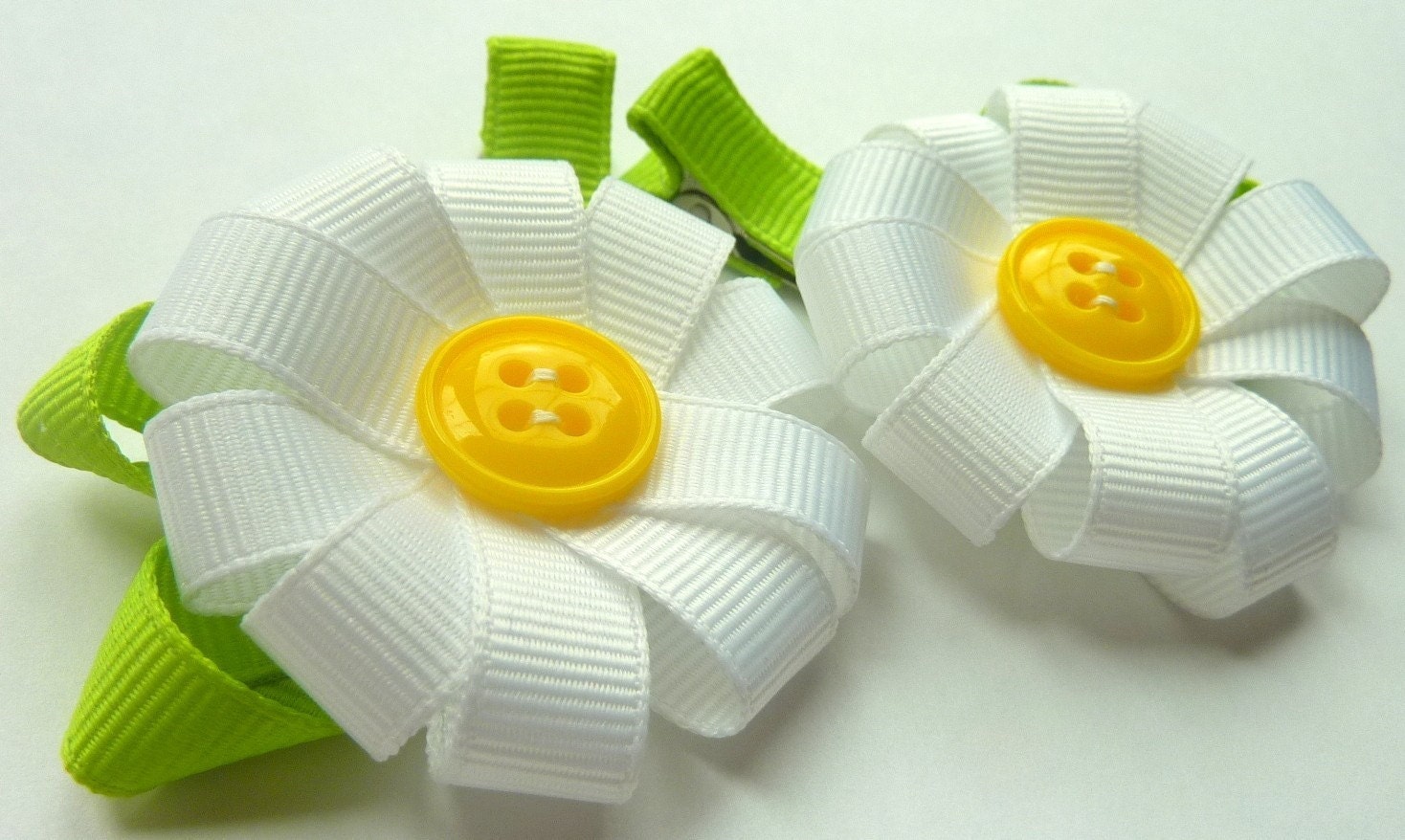 BLOOMS - CUSTOM COLORS - Set of 2 Flower Hair Bow Clips