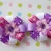 VIOLET - Set of 2 Flower Loop Hair Bow Clips