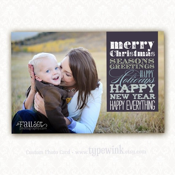 Photo Holiday Card - Happy Everything - Printable Il_570xn