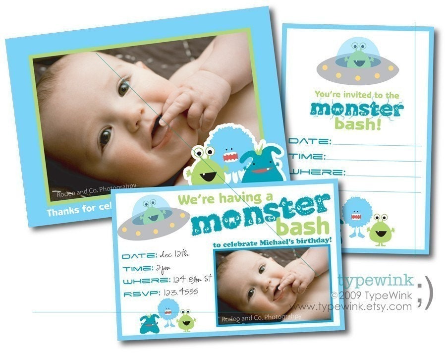 Silly Monsters Party Pack - Printable Download PDF Party - Photo invitation included