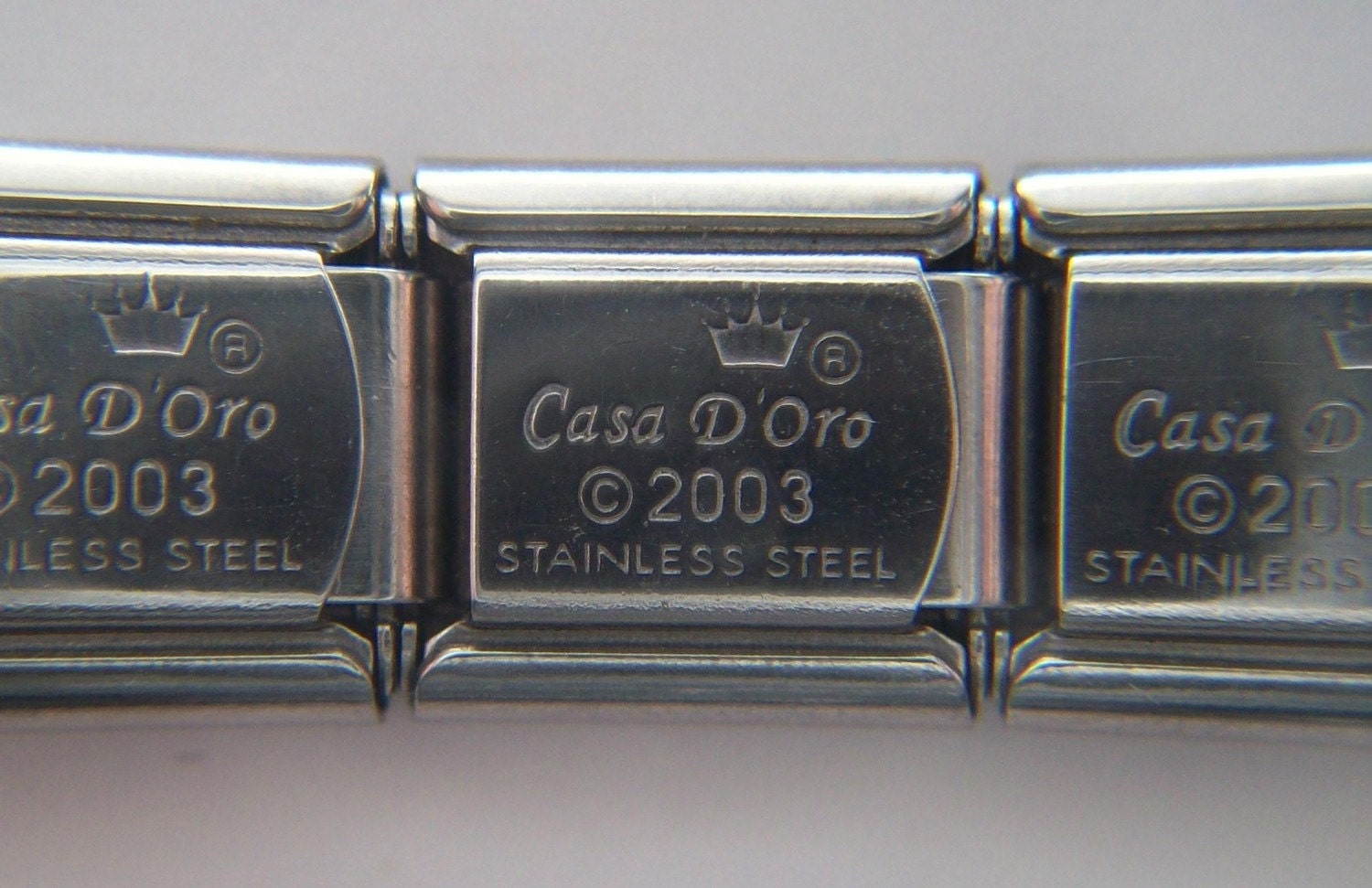 Casa D' Oro - A Trio of Labyrinth Patterned Charms - Italian Charm Bracelet - 9mm Link