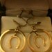 Vintage screw back non pierced 12k gold filled dangle horseshoe hoop earrings