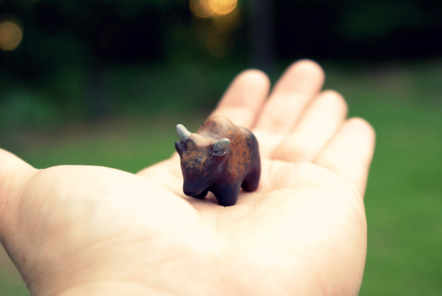 Buffalo pocket totem figurine