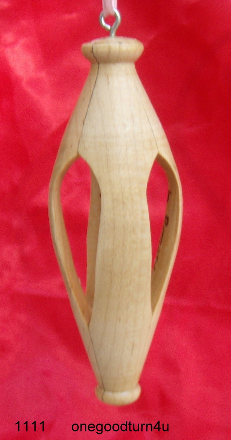 Wooden Christmas ornament Maple woodturning woodworking  home decor Office decor