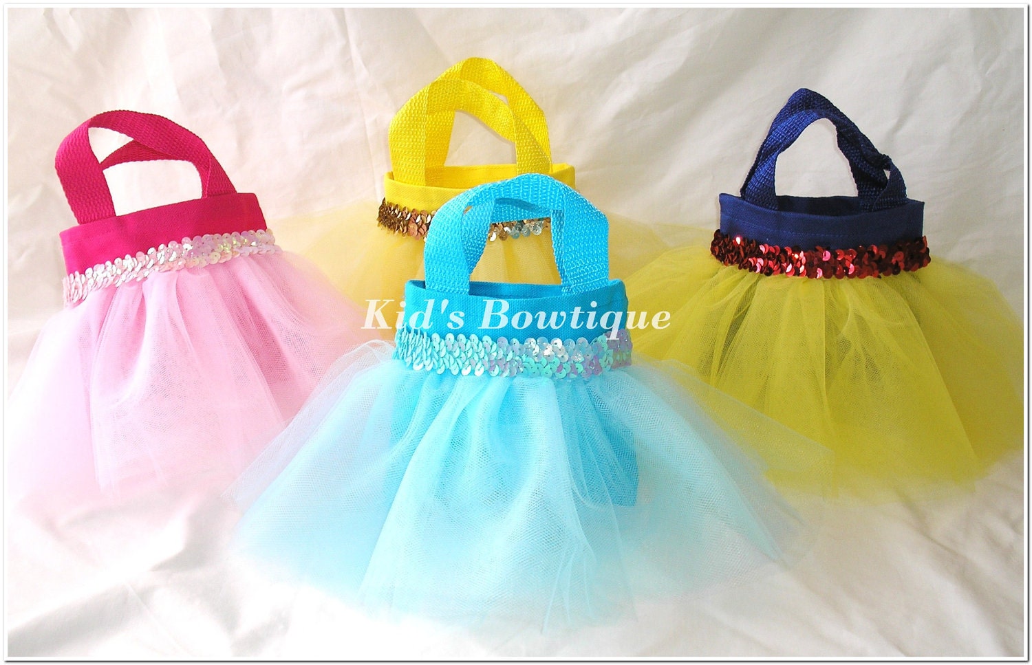 Set of 4 Disney Princess Cinderella Inspired Party Favor Tutu Bags - Princess Tutu Party Gift Bags