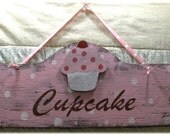 Shabby Chic Cupcake On Pink Wood Sign