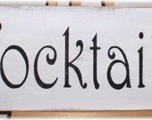 Wedding Sign Cocktails Shabby Chic White Wedding Shower photo prop