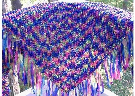 Self fringing shawl knitting pattern PDF USE any yarn Easy to Knit