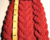 Hand Knit dog sweater Hearts Cable design washable