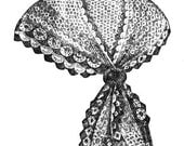 Victorian Knitted Lace Shawl or Neckerchief Knitting pattern Antique Vintage 1870 PDF