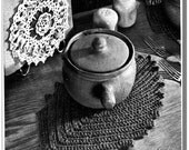 Pot Holders Leaf and Flower and Rose Napkin Holder 3 designs Vintage 1950 Crochet Patterns PDF Set 1
