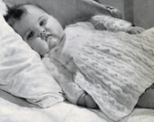 Knitted Baby Dress Four Vintage Knitting patterns Christening English PDF 1940s