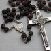 19th Century French Nun's Rosary // Carved Wooden Beads // Large Skull and Crossbones Crucifix