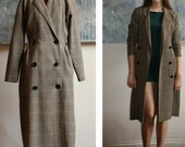 60s Mod Hounds Tooth Long Jacket (S)