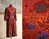 Edwardian Grunge Floral Peasant Dress / XS-S