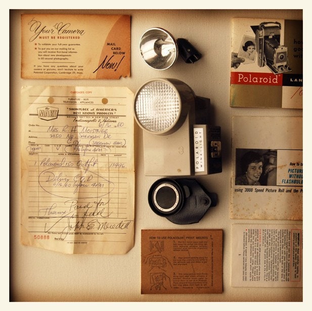 I Love You, Polaroid 5x5 Fine Art Print--Vintage Polaroid Manuals Brown Warm Neutrals Photograph