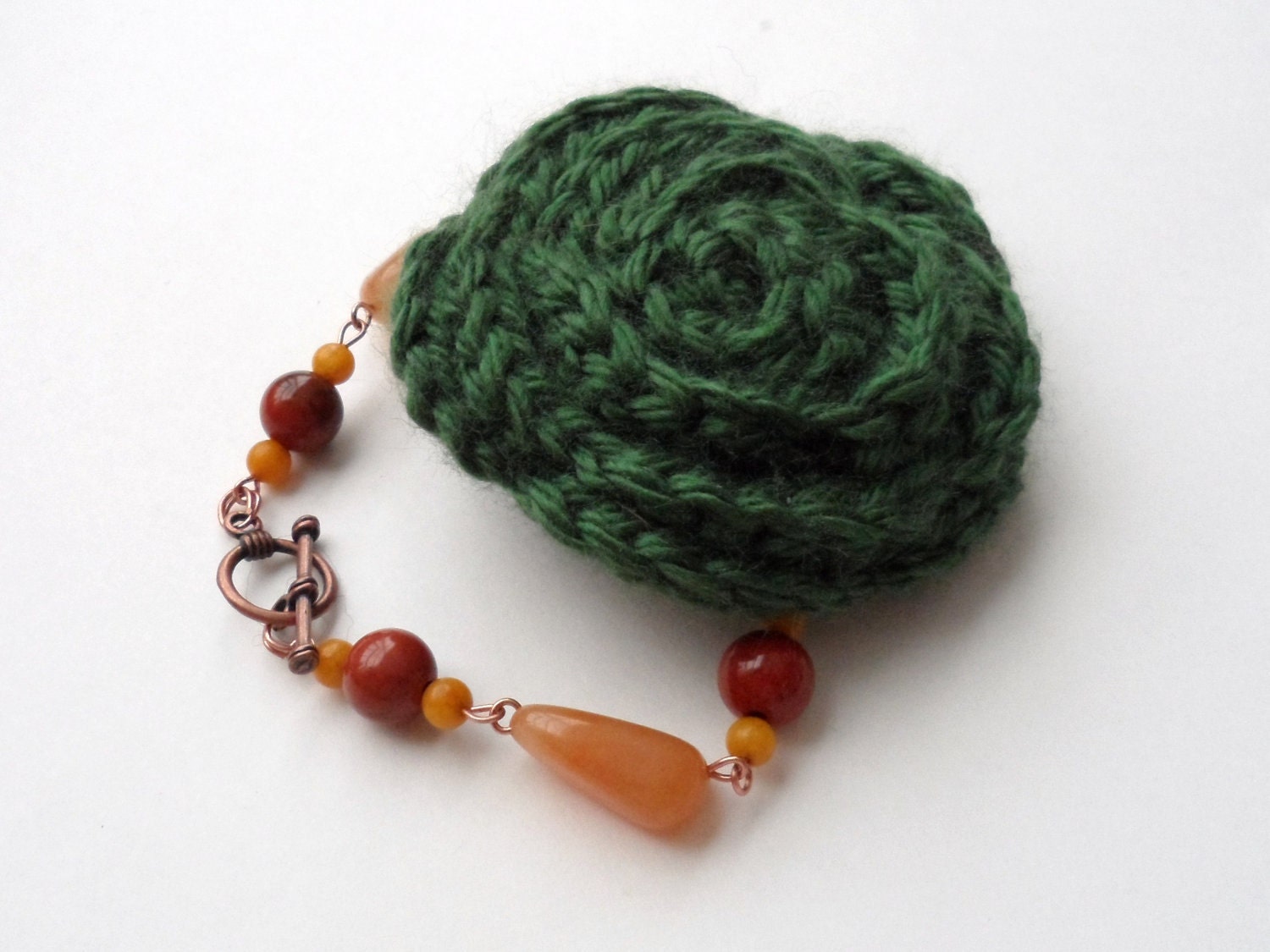 Forest Green Rose Bracelet