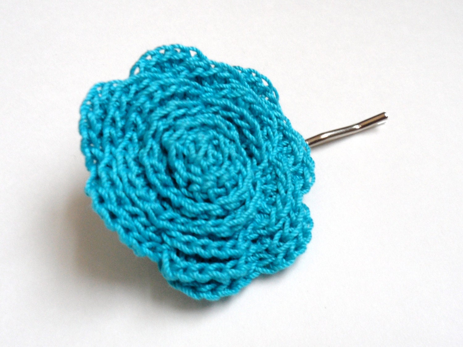 Caribbean Blue Rose Bobby Pin