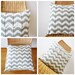 Chevron Pattern Crochet Pillow Gray White