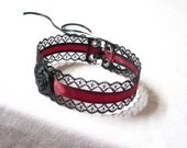 Baroque Choker, Lace and Burgundy Satin, Gothic, Victorian Vampire, Black and Dark Red, Elegant Regency Red Wine Necklace with Rose,Feminine