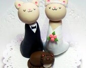 CUSTOM WEDDING Cake Topper with Your Pet - Handmade by The Happy Acorn