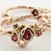 Rose Garden Wedding Set, Orange Sapphire and Rose Gold