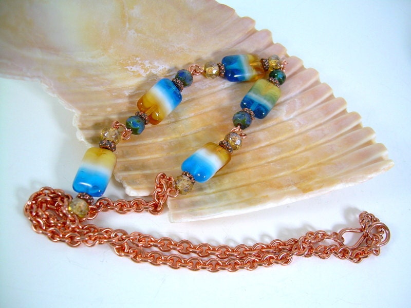 Isle Of Capri - Copper and Czech Glass Necklace Set