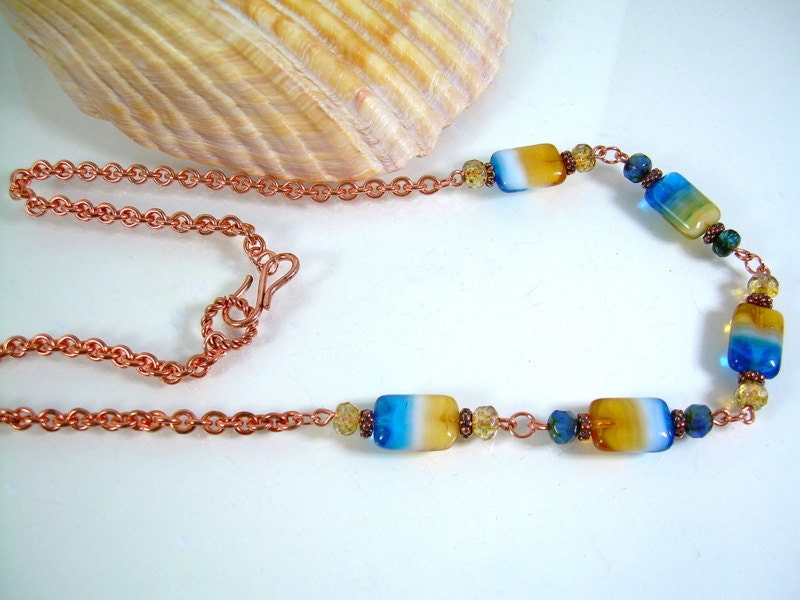 Isle Of Capri - Copper and Czech Glass Necklace Set