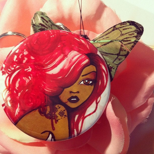 Rouge the Red Haired Girl Pocket Mirror