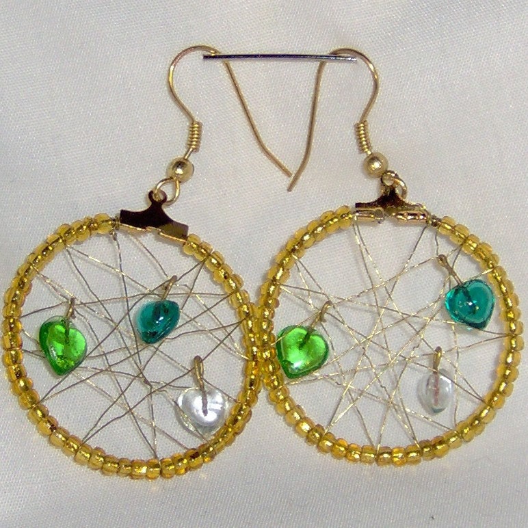 Hearts In A Web Earrings